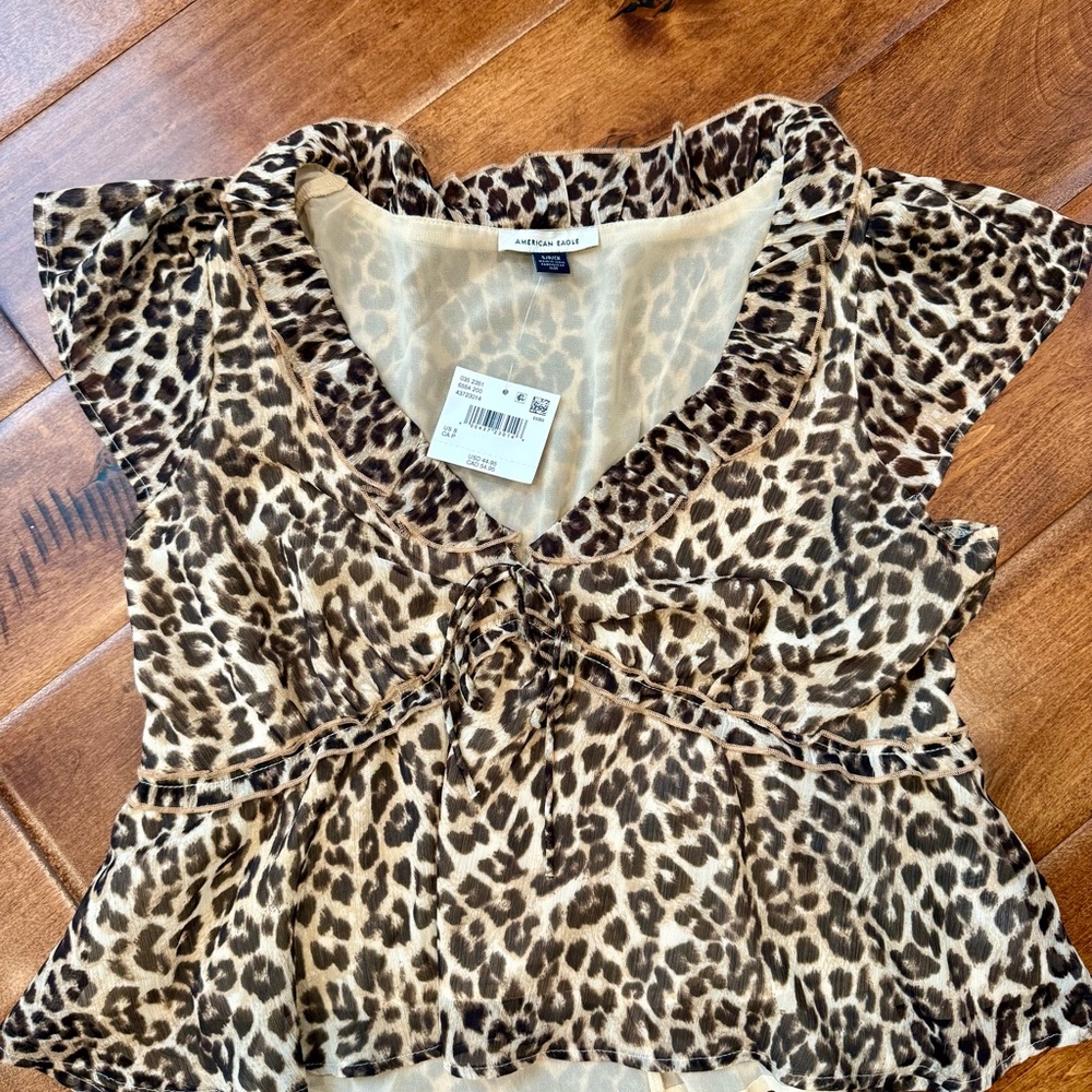 American Eagle Outfitters Leopard Print Blouse